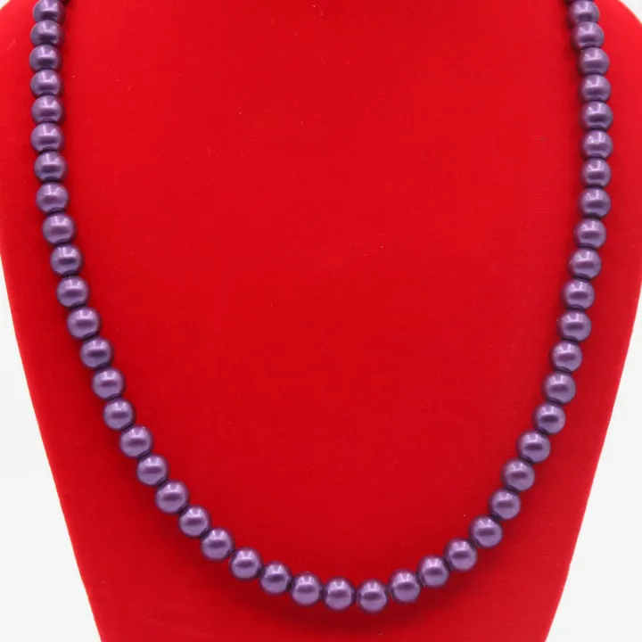 Purple Color Glass Fancy Mala / Necklace for Women – 8" | Spiritual Grace & Intu