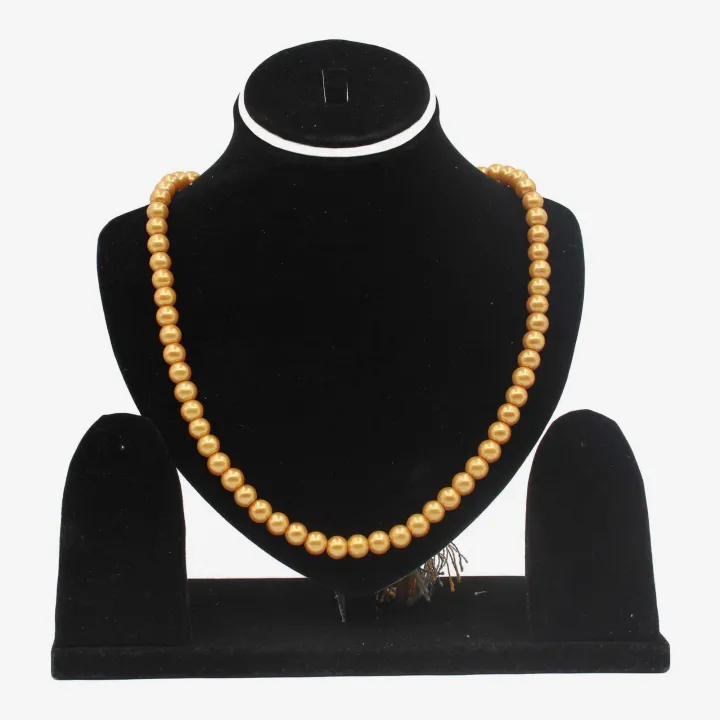 Golden Color Glass Fancy Mala / Necklace for Women – 12" | Prosperity Aura & Confidence Vibes