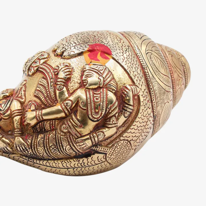 olden Color Ashta Dhatu Shankha – Sacred Conch for Prosperity, Protection & Positive Energy