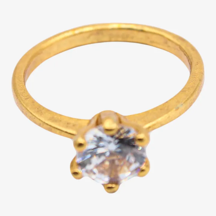 Unisex Golden Color Stoned Ashta Dhatu Ring (Size 18) – Sacred Eight-Metal Energy & Protection Ring