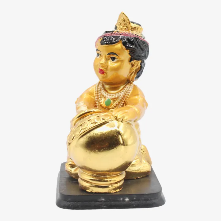 Golden Color Little Krishna Statue (4”) – Joy, Prosperity & Spiritual Harmony Figurine