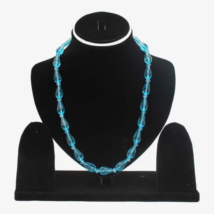 Sky Blue Glass Fancy Mala / Necklace for Women – 8" | Calm Communication & Aura Brightening